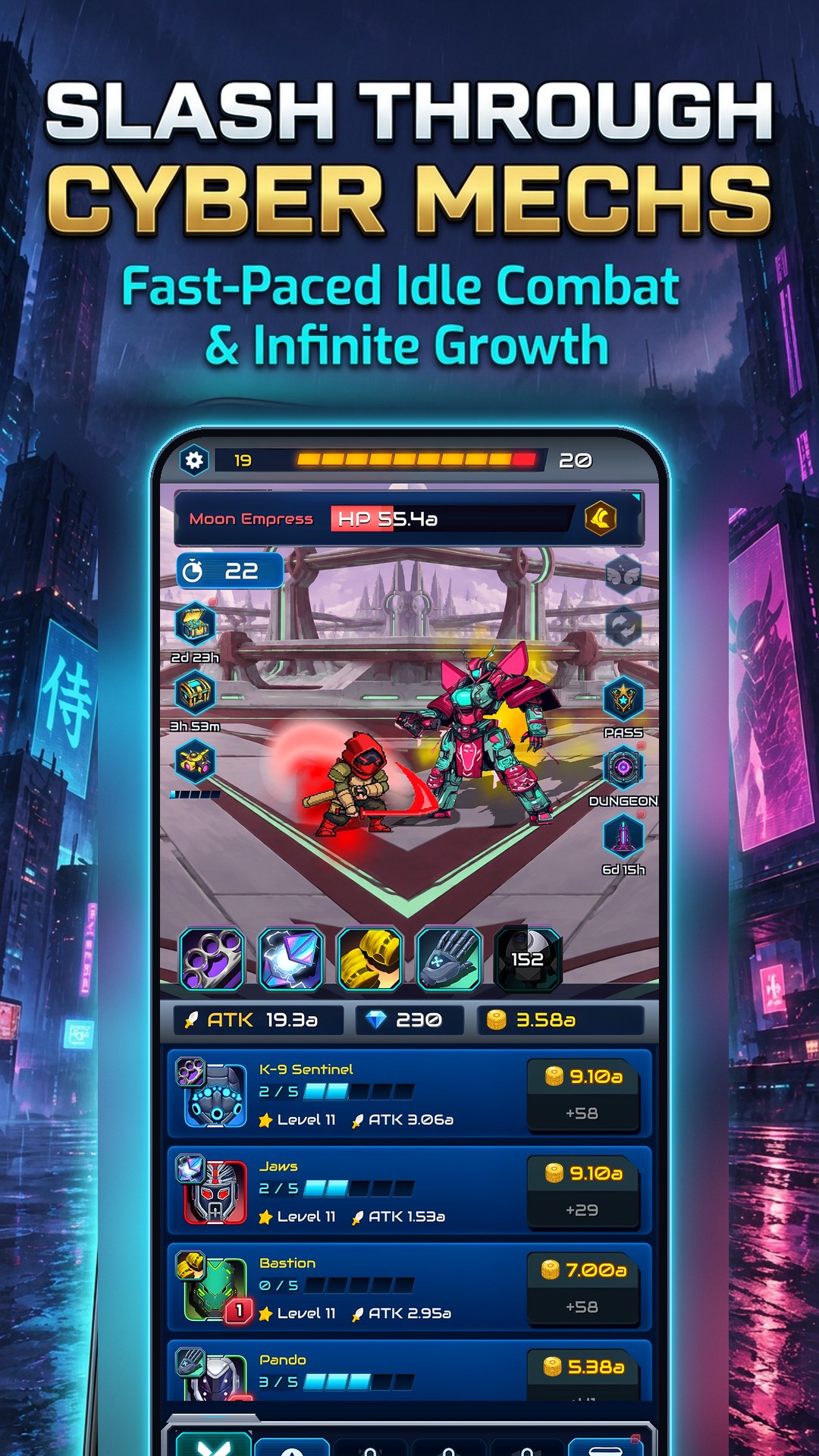 Screenshot 3 for Idle Ronin: Cyber RPG