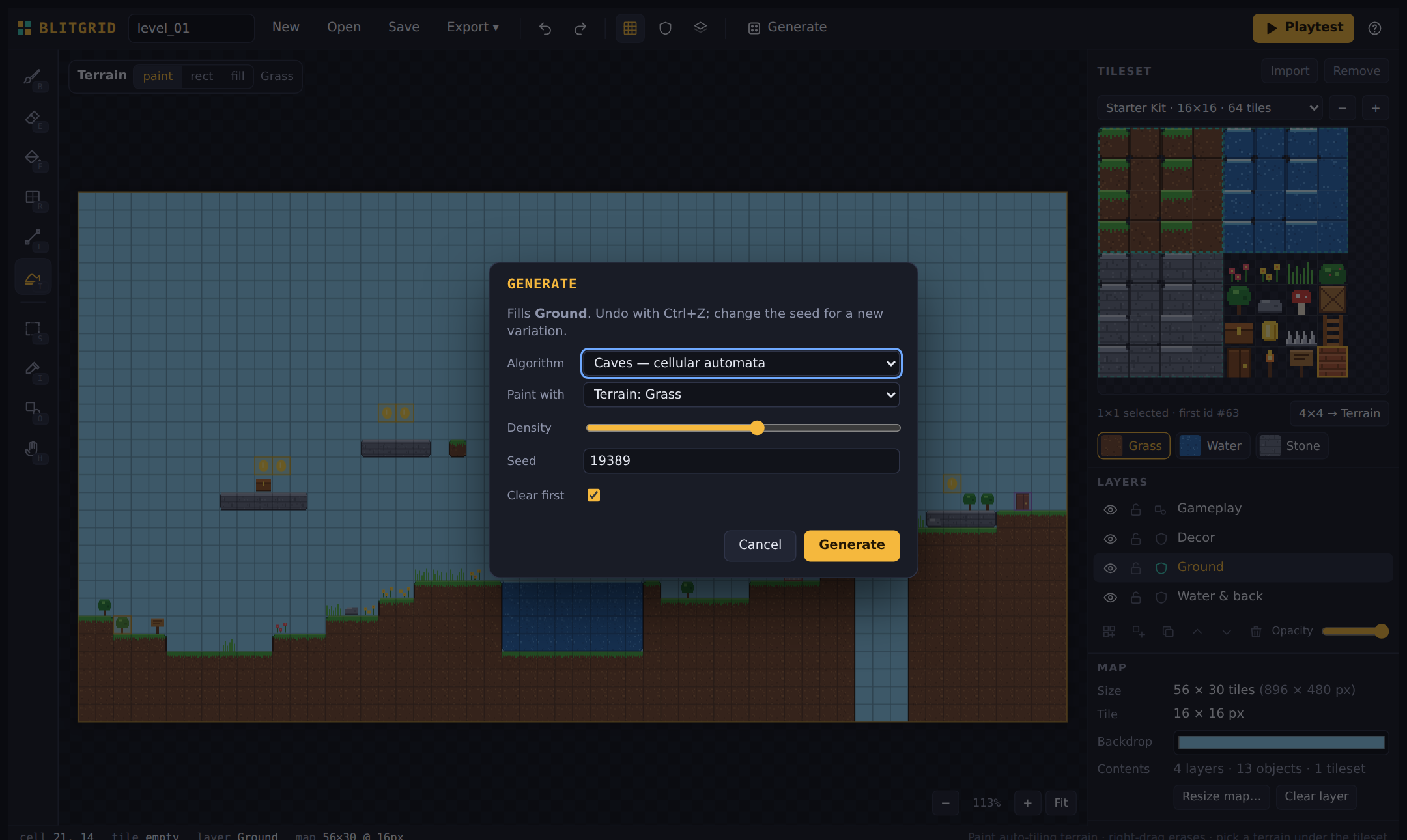 Screenshot 6 for Blitgrid — Pixel Art Level Editor
