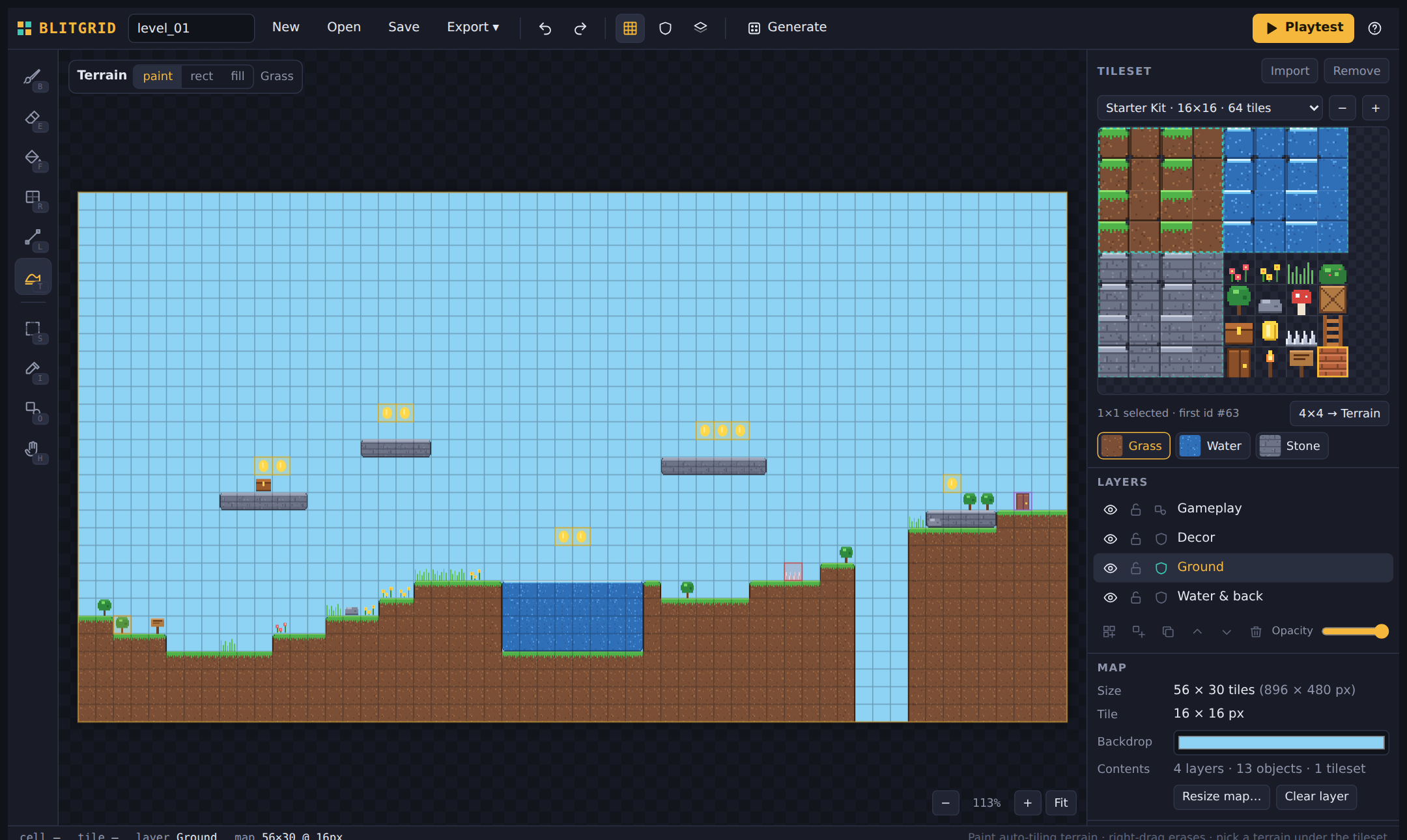 Screenshot 5 for Blitgrid — Pixel Art Level Editor