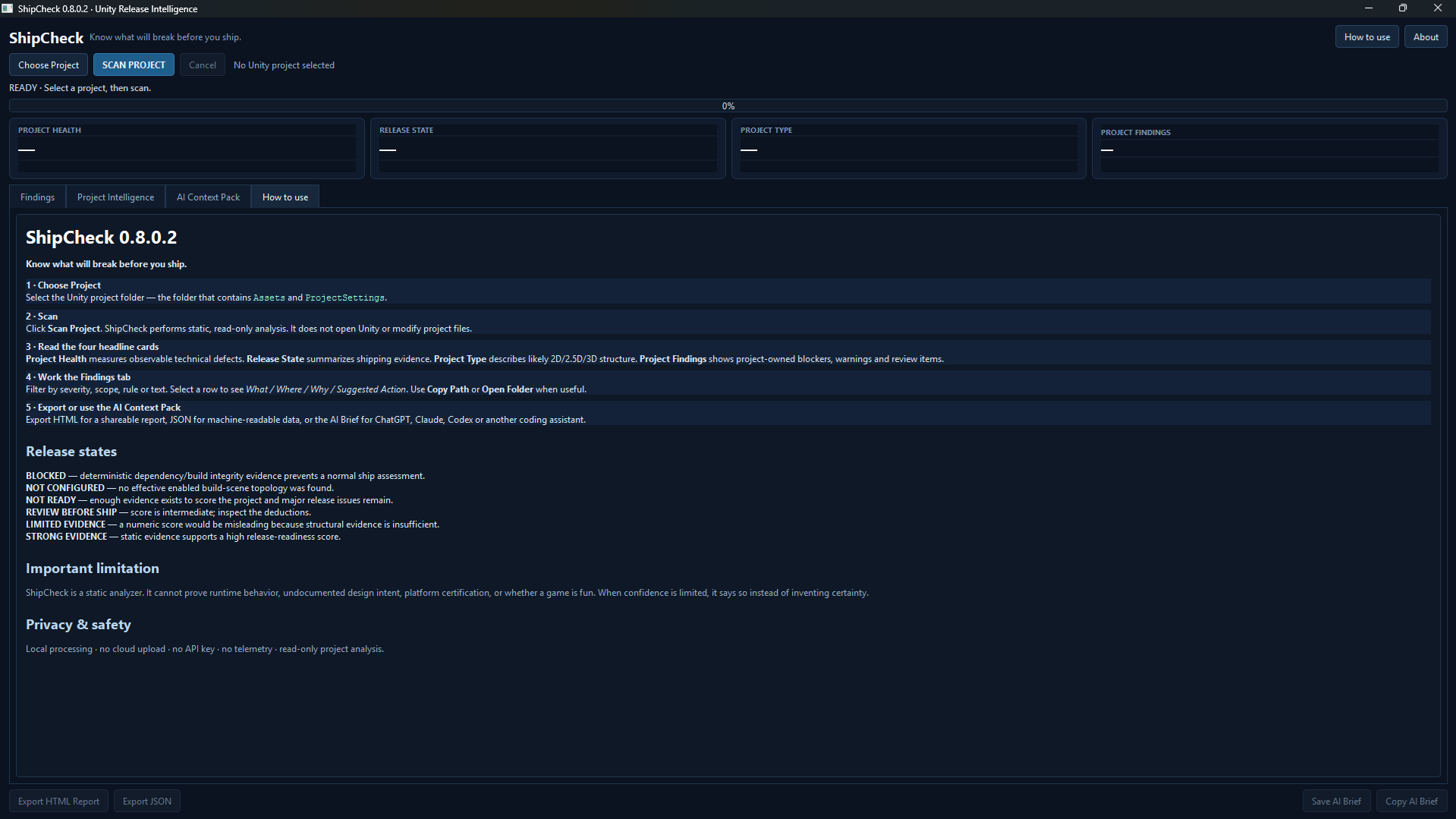 Screenshot 2 for ShipCheck — Unity Release Intelligence