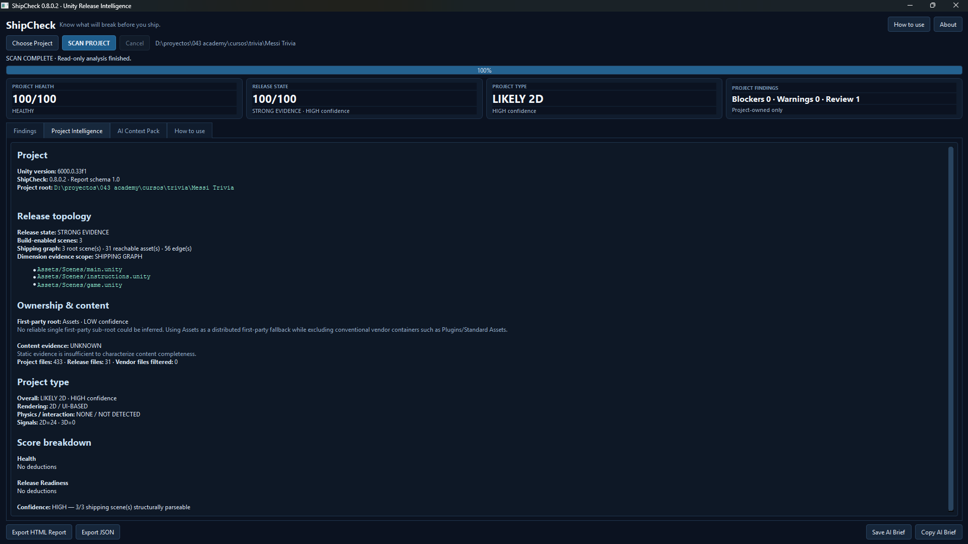 Screenshot 5 for ShipCheck — Unity Release Intelligence