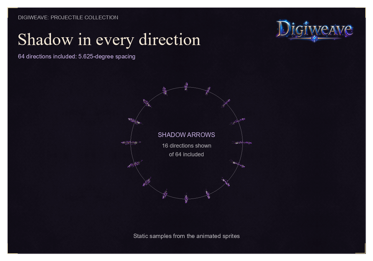 Shadow in Every Direction: 16 of 64 Shadow Arrow directions