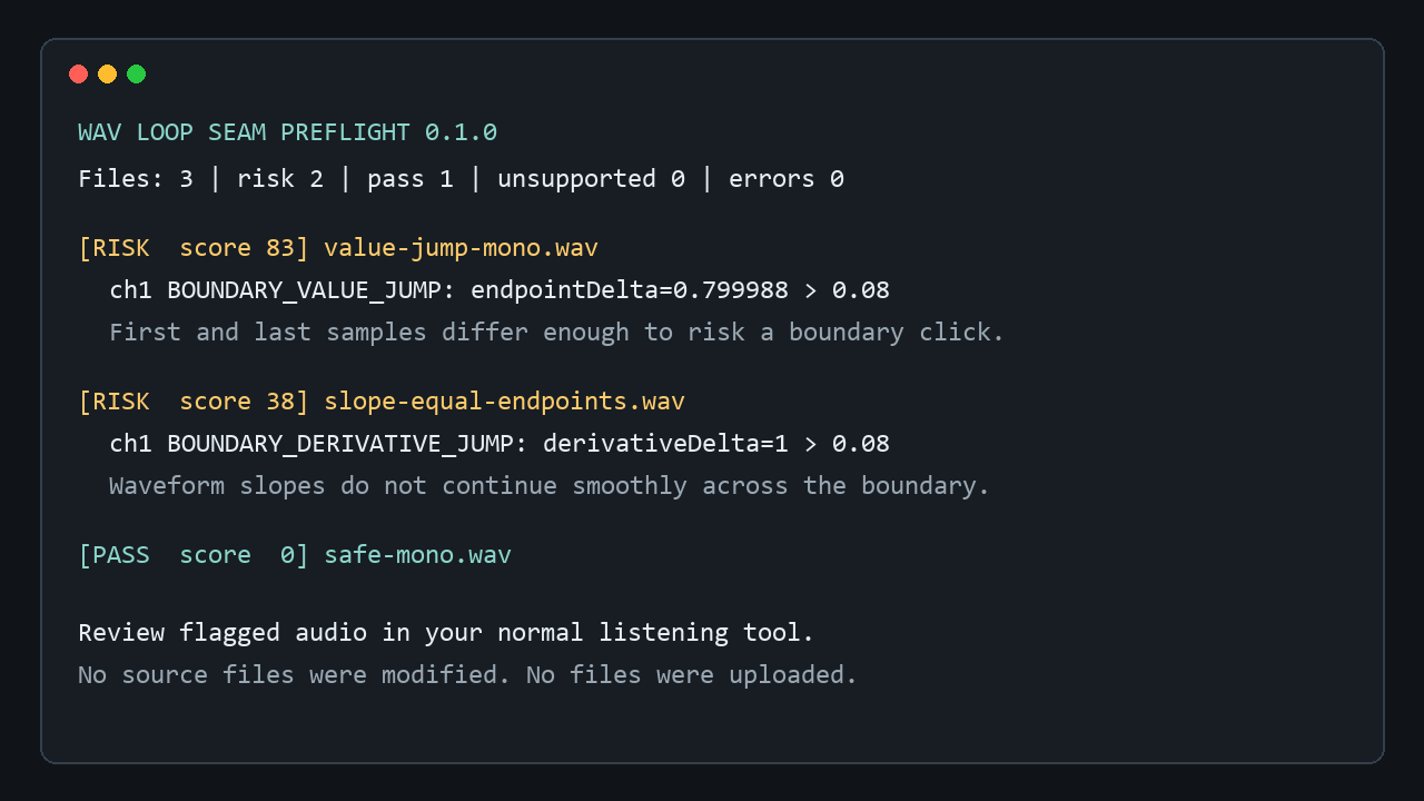 Screenshot 2 for WAV Loop Seam Preflight