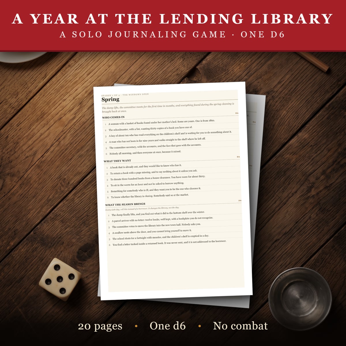 Screenshot 7 for A Year at the Lending Library — a solo journaling RPG, one d6, no combat
