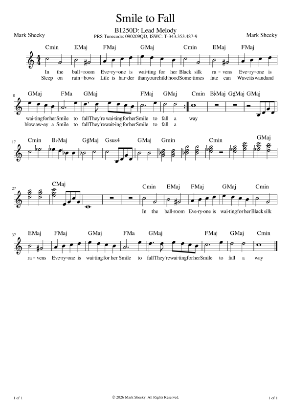 Screenshot 2 for Sheet Music & Lyrics: Smile To Fall