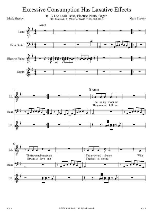 Screenshot 3 for Sheet Music & Lyrics: Excessive Consumption has Laxative Effects