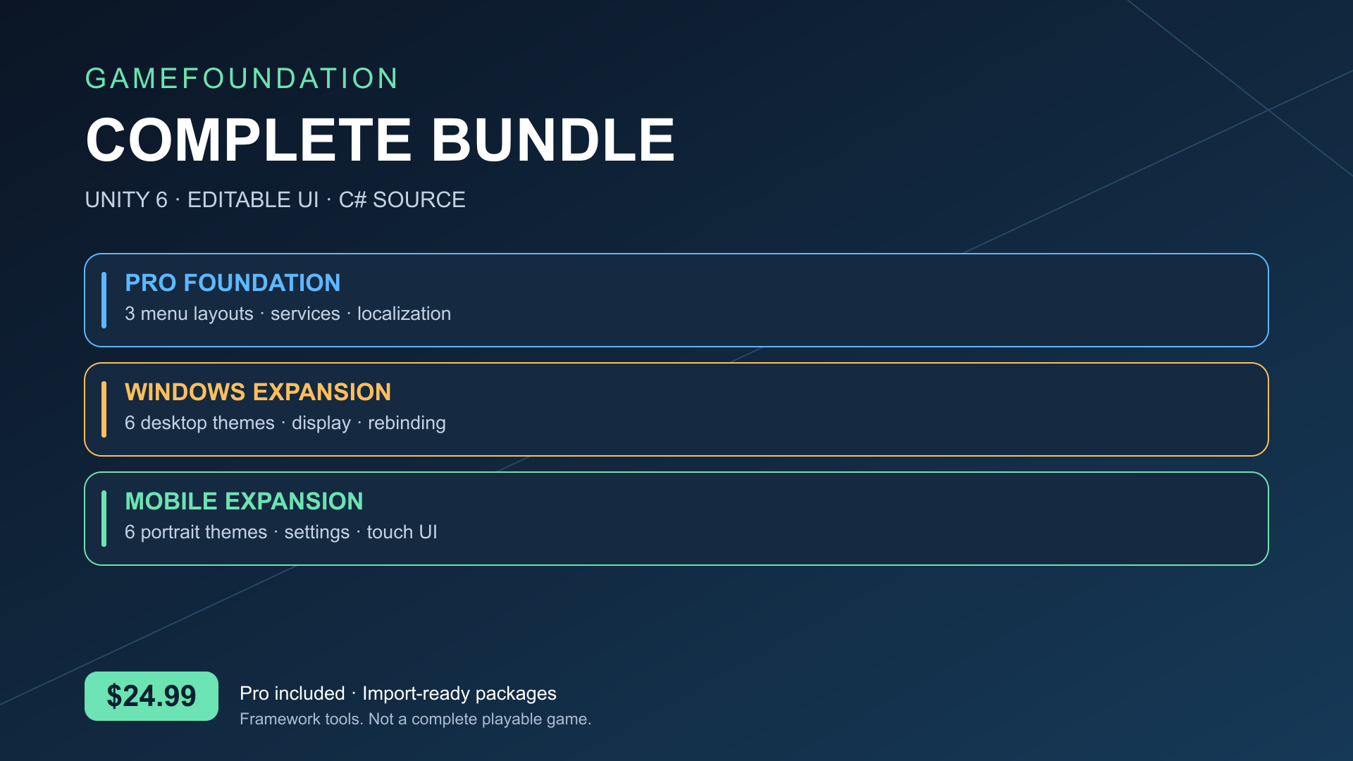 Screenshot 6 for GameFoundation Complete Bundle — Pro + Windows + Mobile