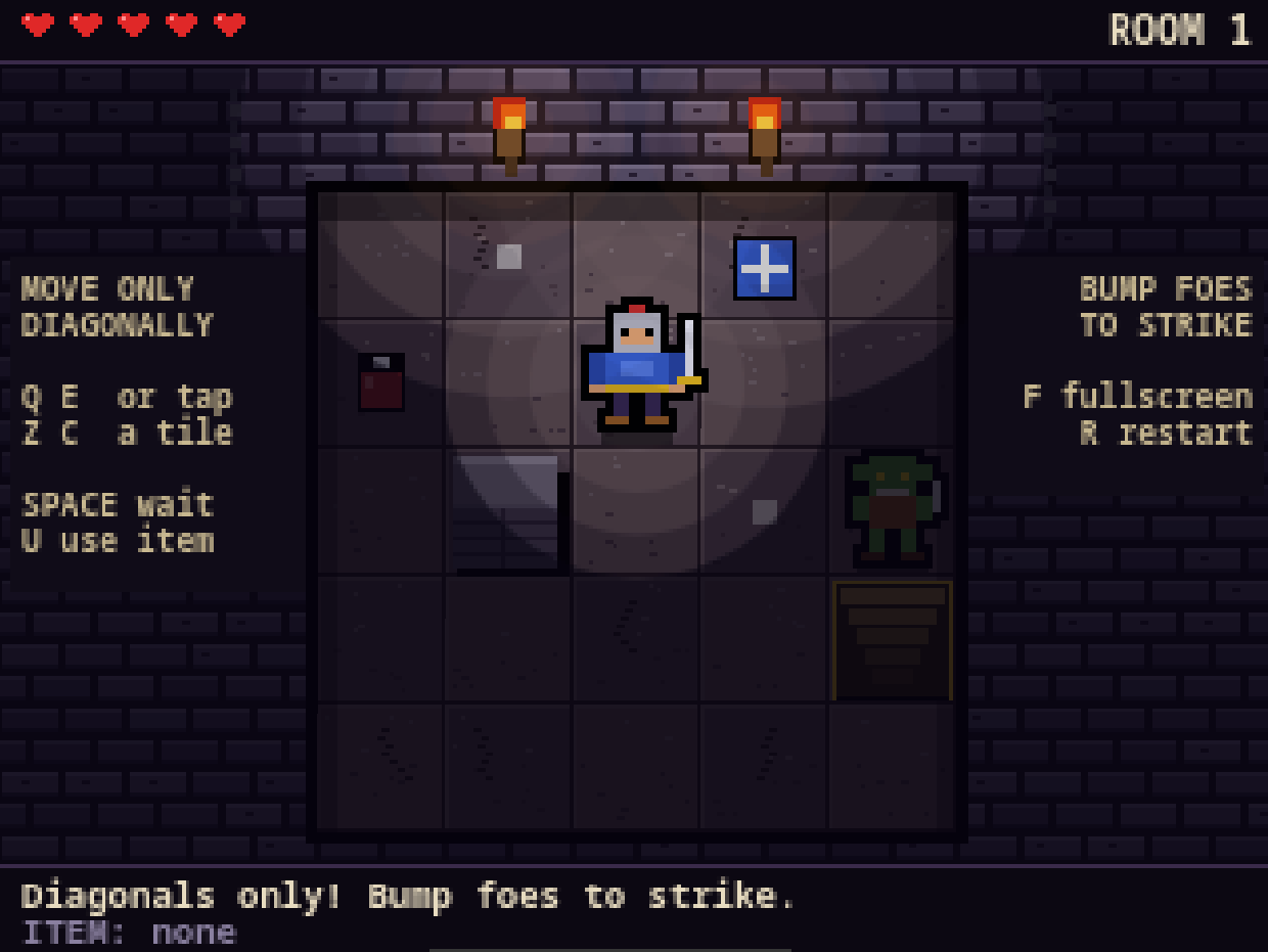 Screenshot 2 for Dungeon But You Only Move Diagonally