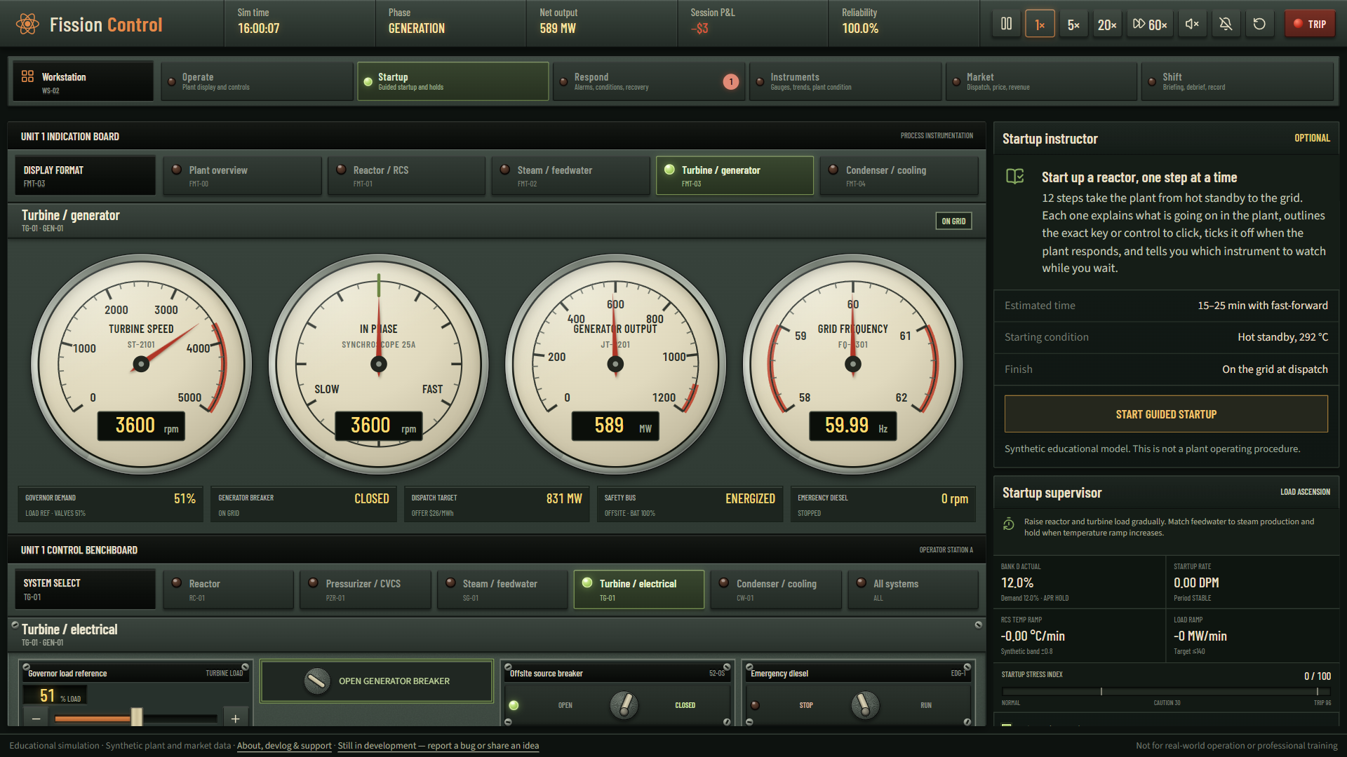 Screenshot 3 for Run a nuclear reactor control room.