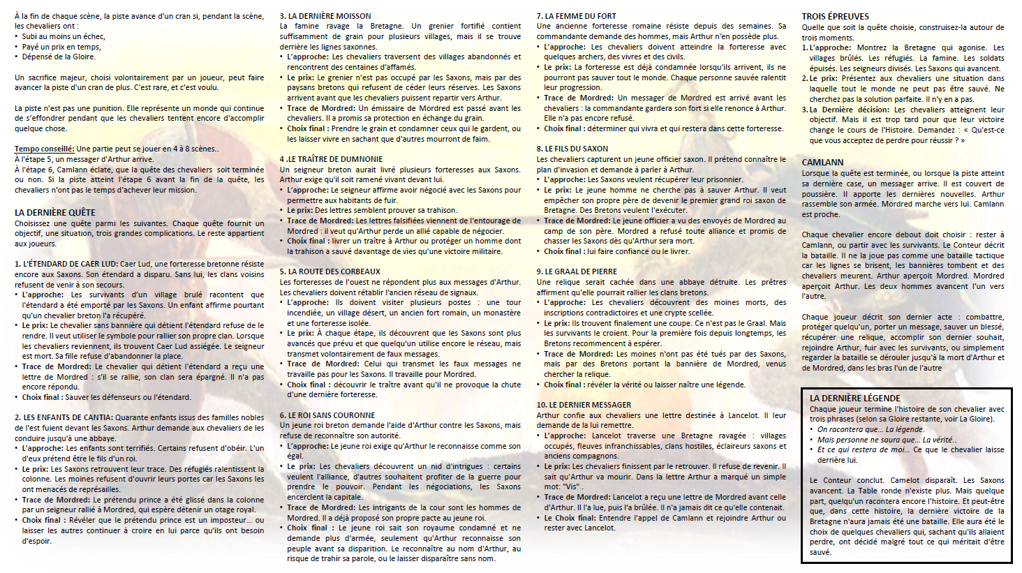 Screenshot 3 for Les Cendres de Camlann (One Page)