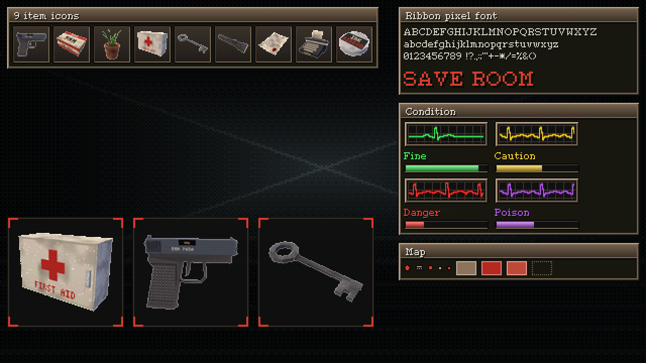 PSX Horror UI Free - PS1 Survival Horror Menu Theme, Icons and Font for ...