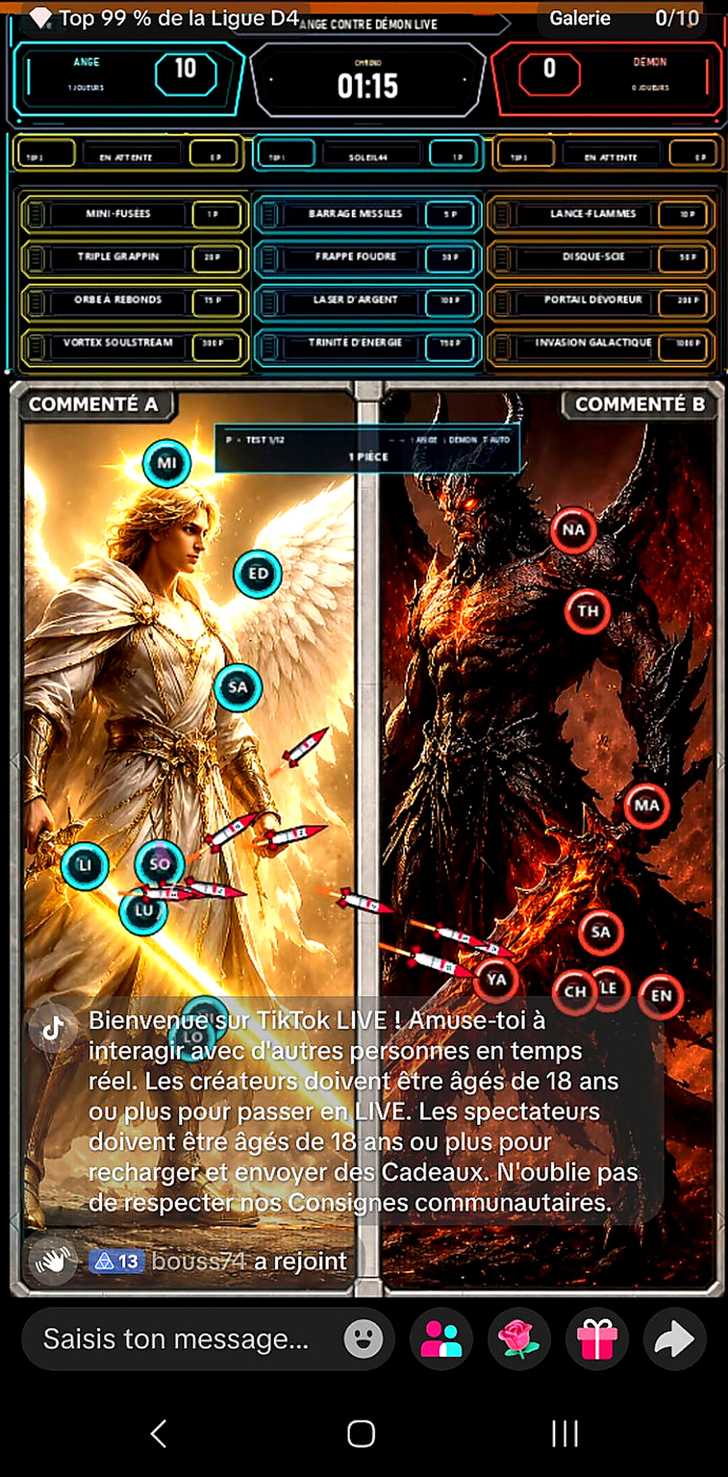 Screenshot 2 for Ange contre Démon - Tiktok LIVE