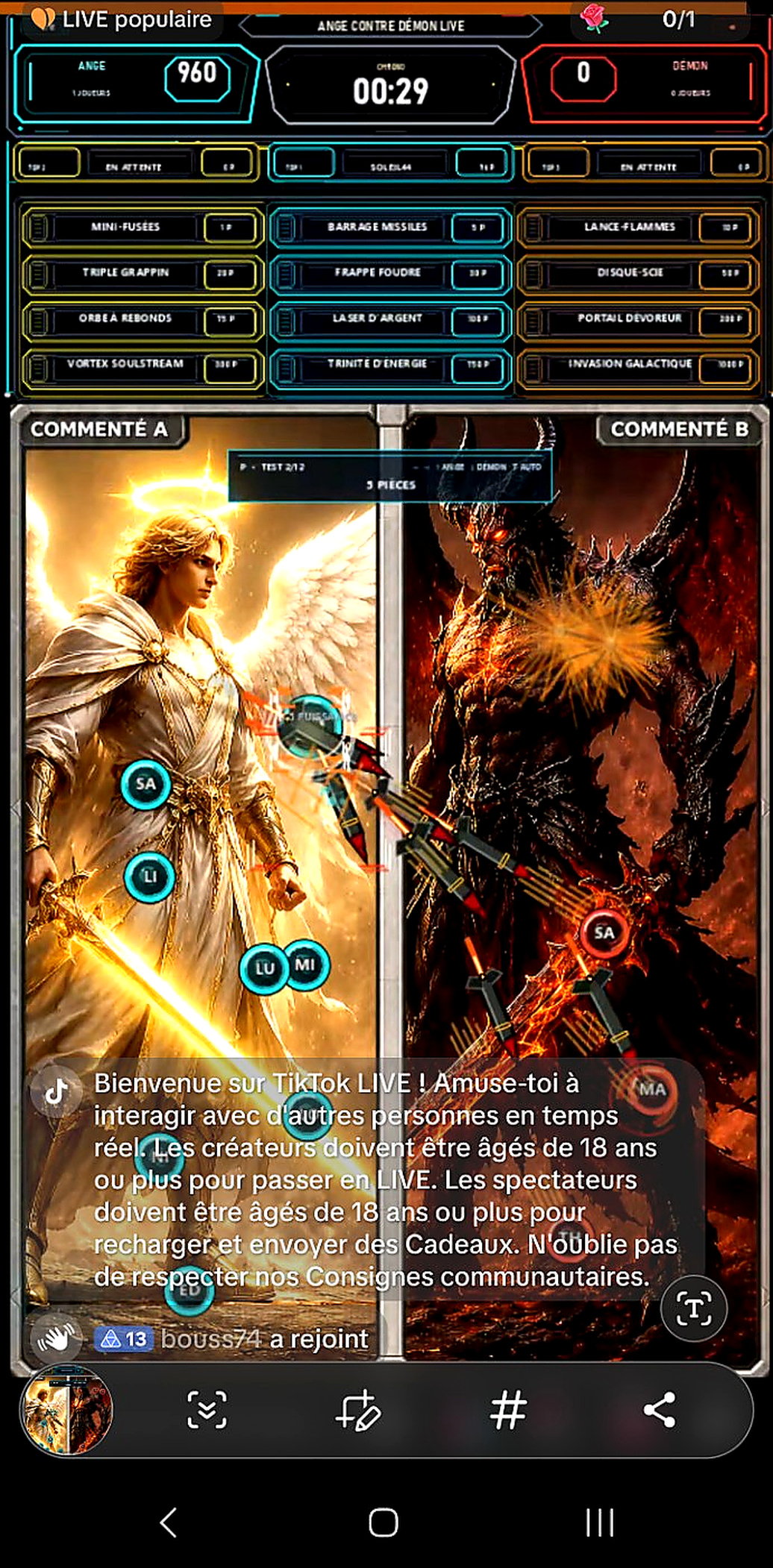 Screenshot 4 for Ange contre Démon - Tiktok LIVE