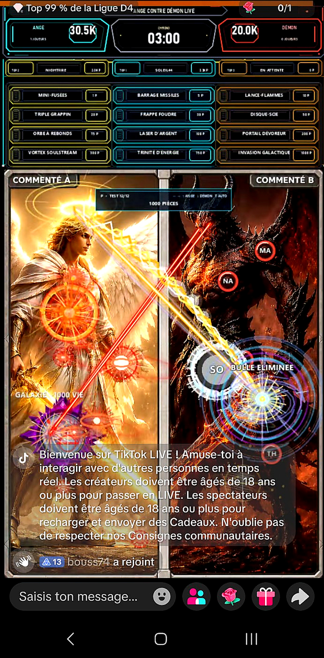 Screenshot 6 for Ange contre Démon - Tiktok LIVE