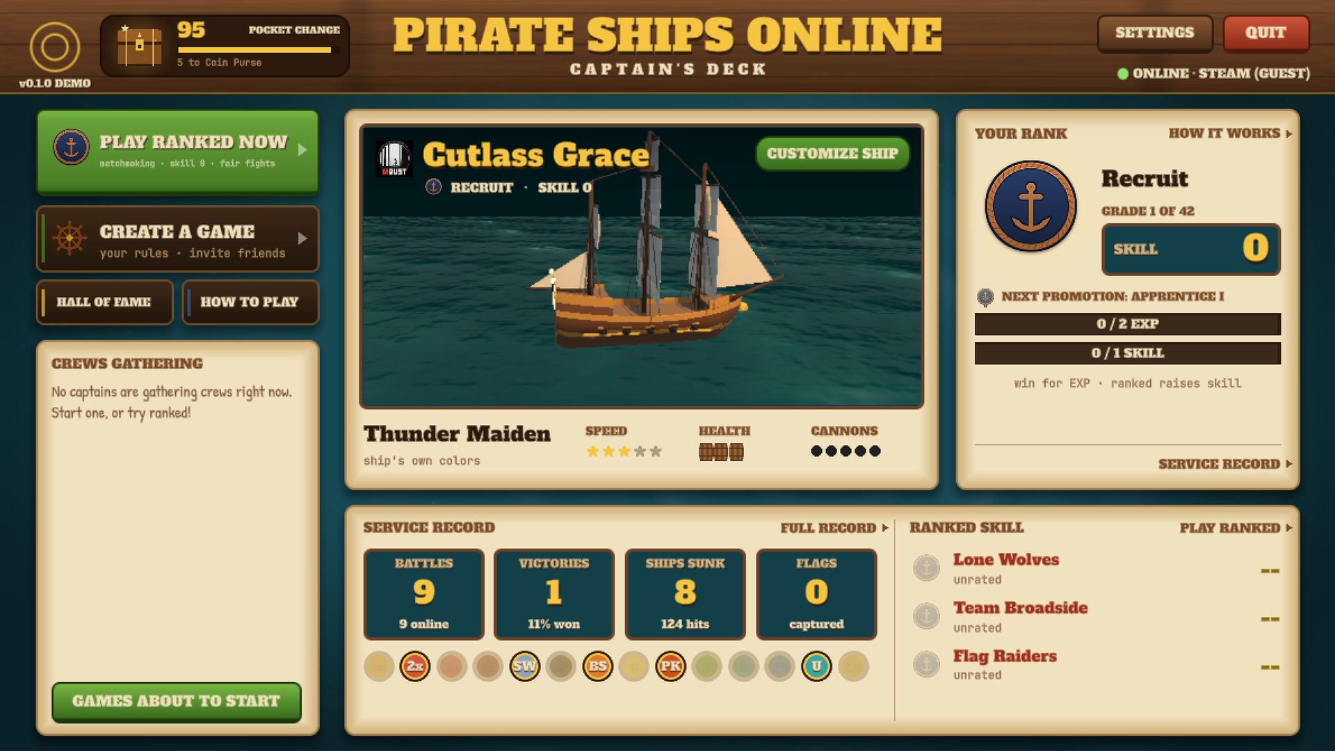 Screenshot 2 for Pirate Ships Online Demo