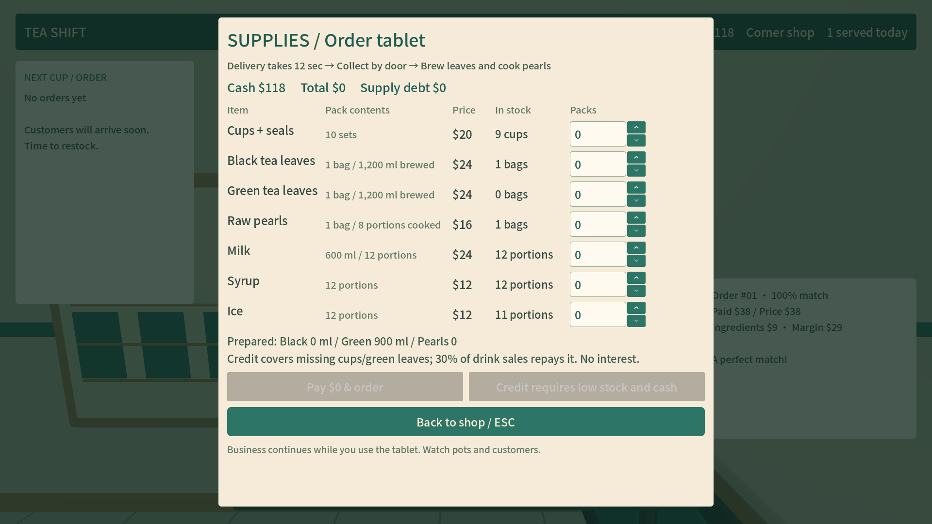 Screenshot 2 for Tea Shop Simulator — Bilingual Godot Source Template