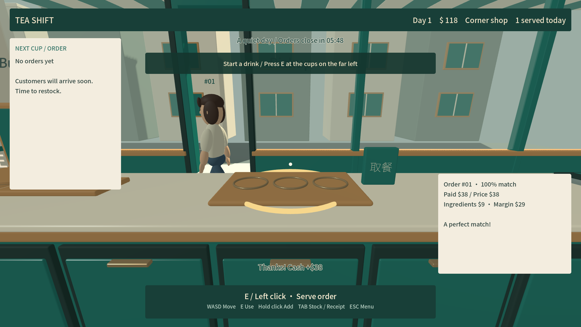 Screenshot 3 for Tea Shop Simulator — Bilingual Godot Source Template