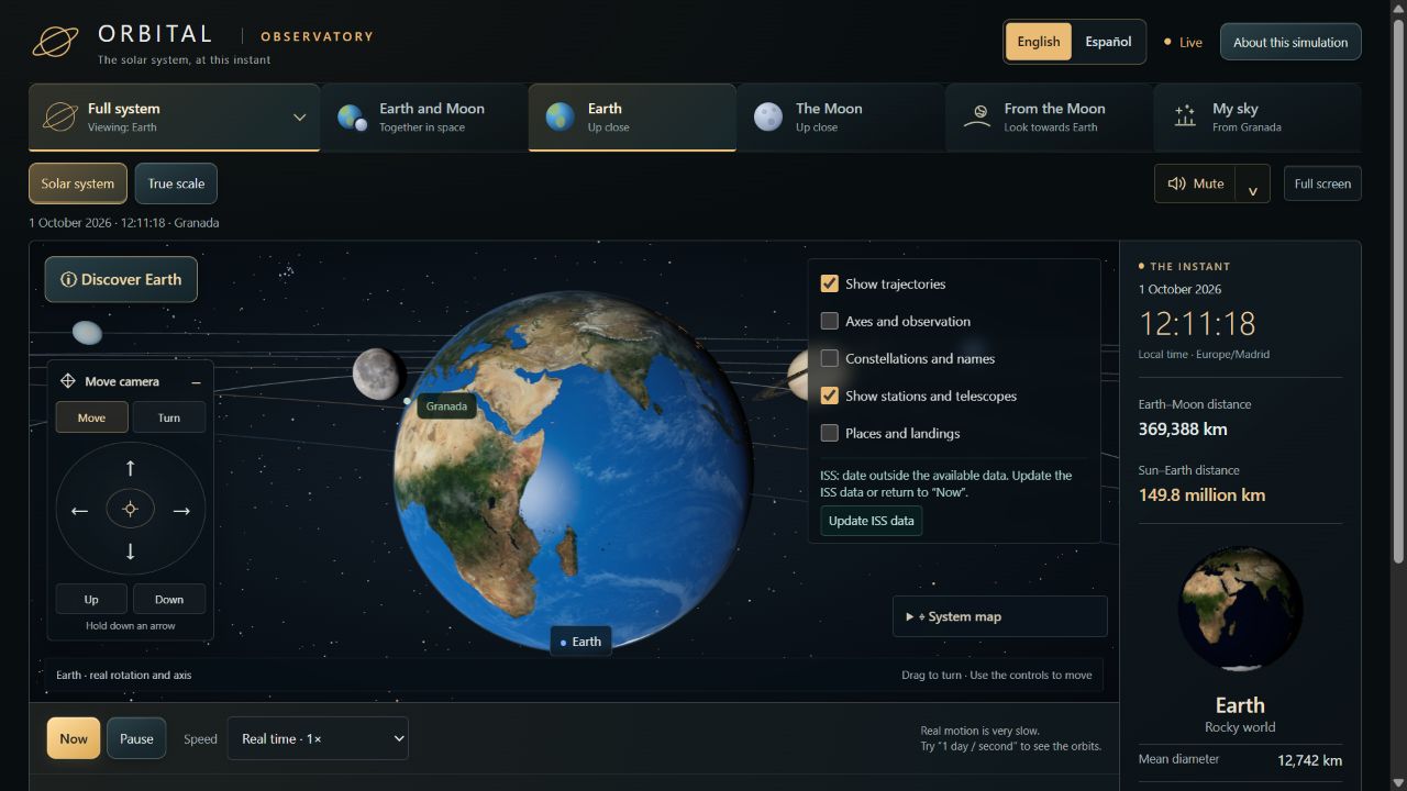 Screenshot 2 for Orbital Observatory — Solar System Explorer