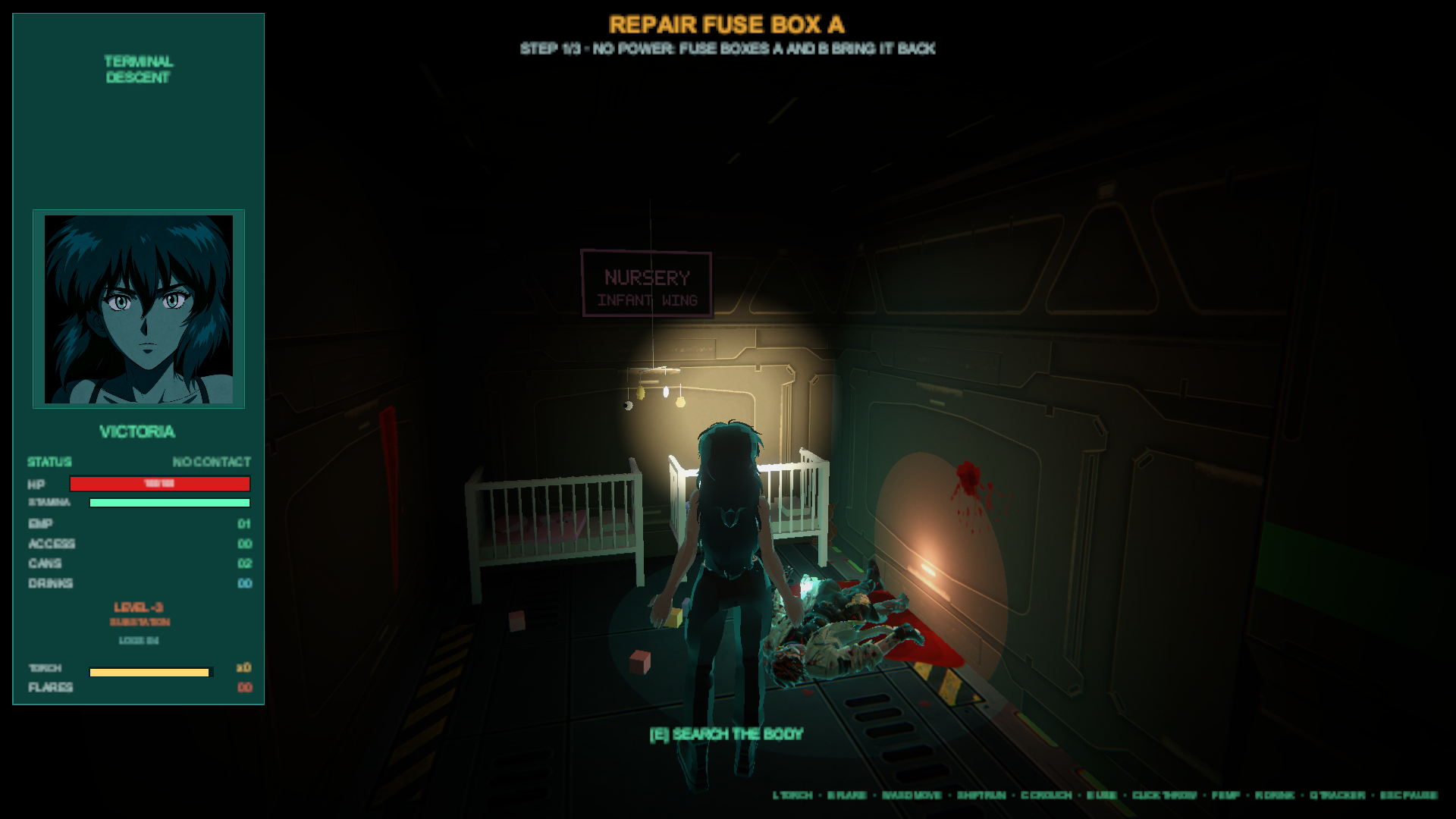 Light Post Terminal Box 0.6 — KatIA Is Coming: a floor without power, a stalker you mustn't let ...