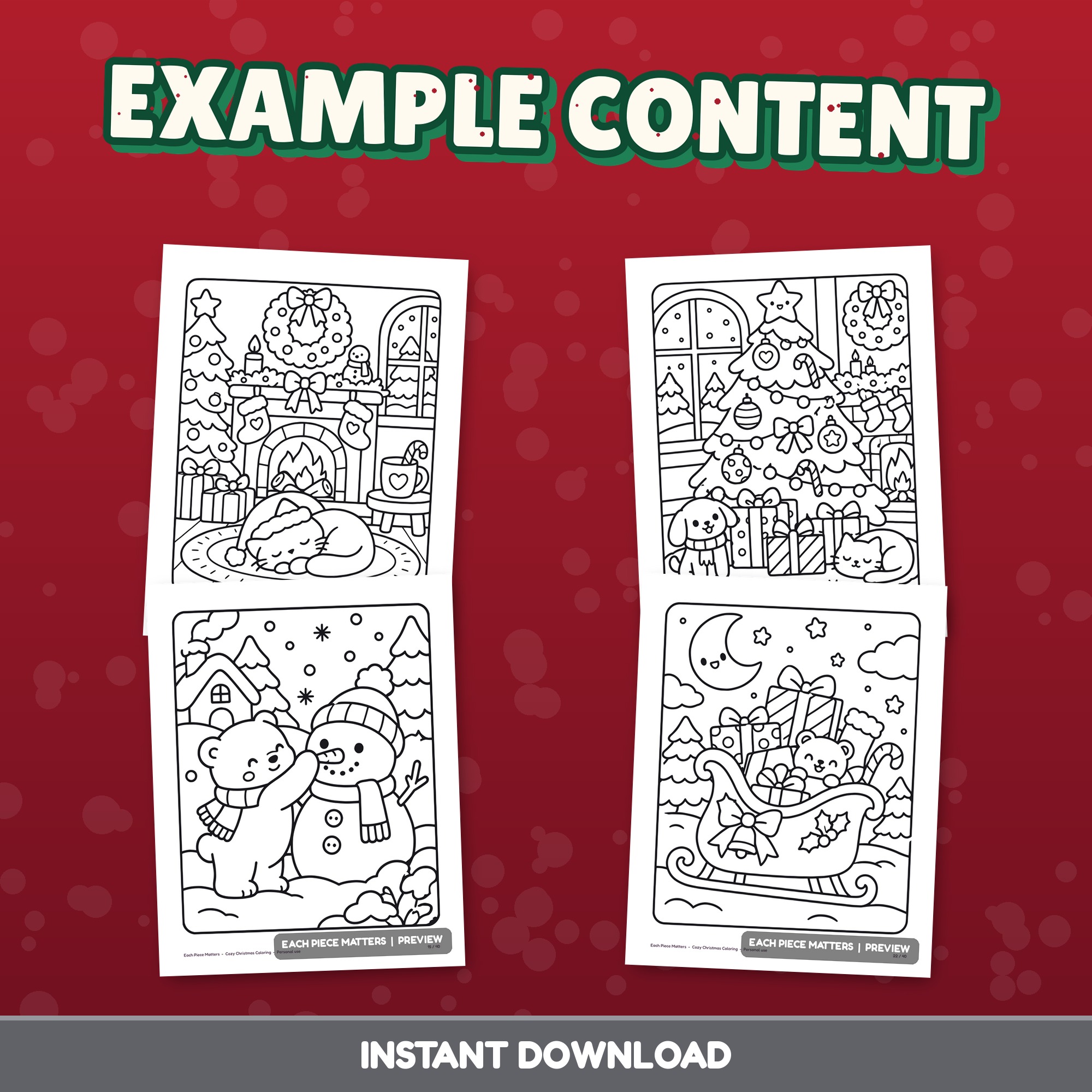 Screenshot 3 for Christmas Coloring Pages, 40 Cozy Storybook Winter Scenes, Printable PDF for Kids