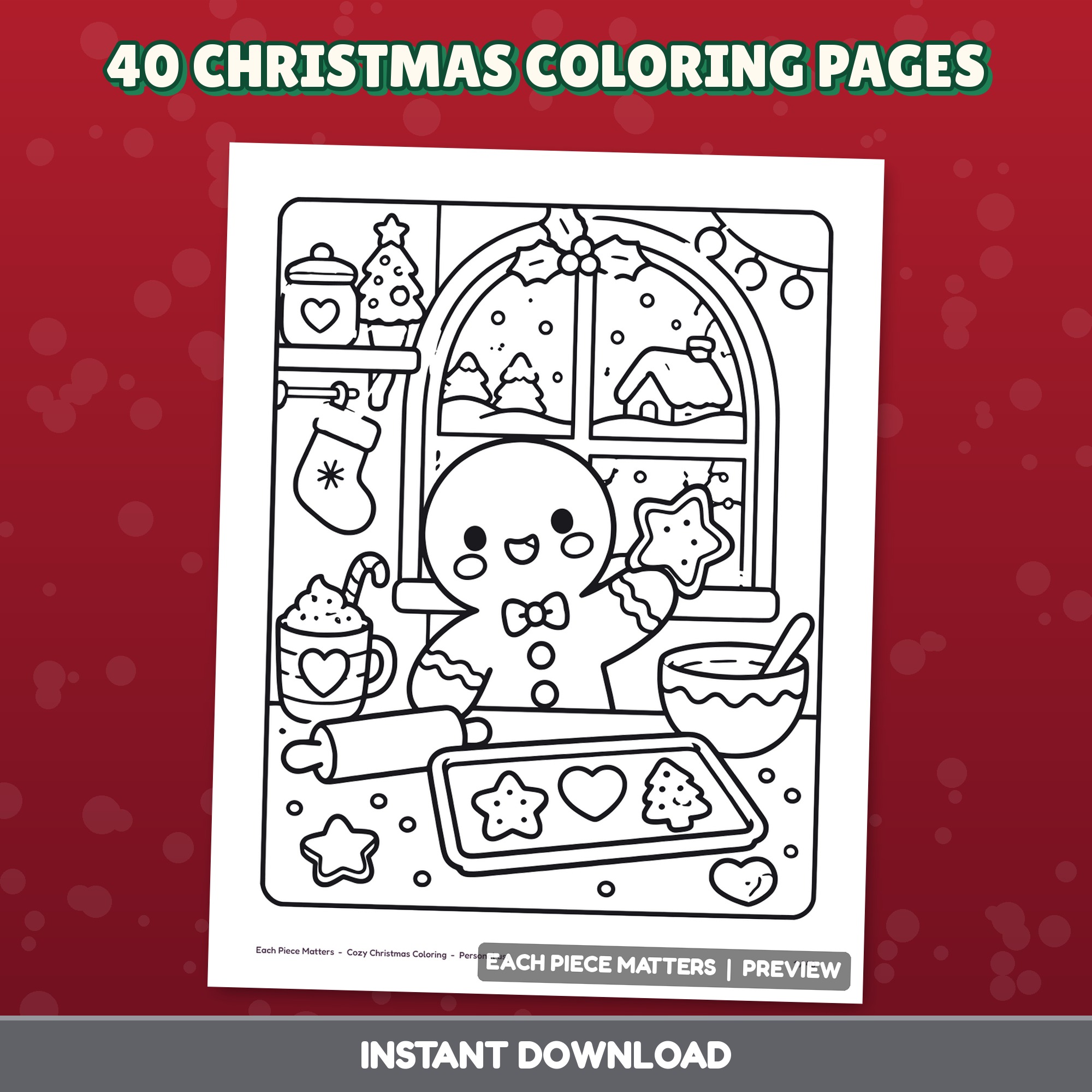 Screenshot 4 for Christmas Coloring Pages, 40 Cozy Storybook Winter Scenes, Printable PDF for Kids