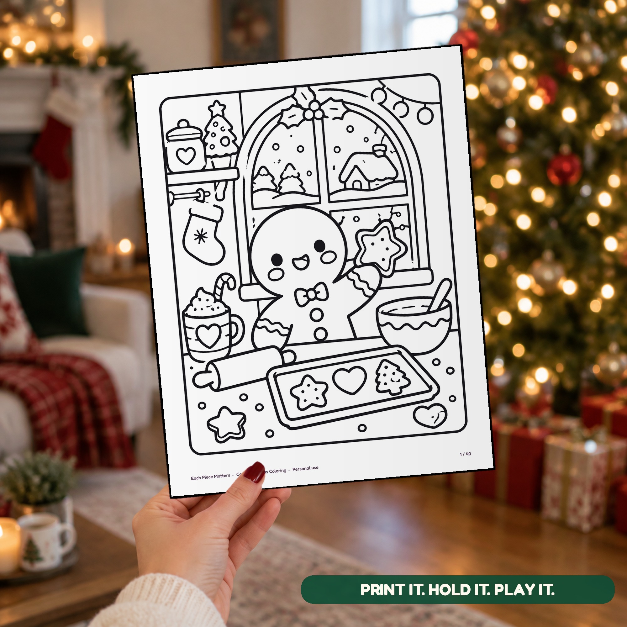 Screenshot 6 for Christmas Coloring Pages, 40 Cozy Storybook Winter Scenes, Printable PDF for Kids
