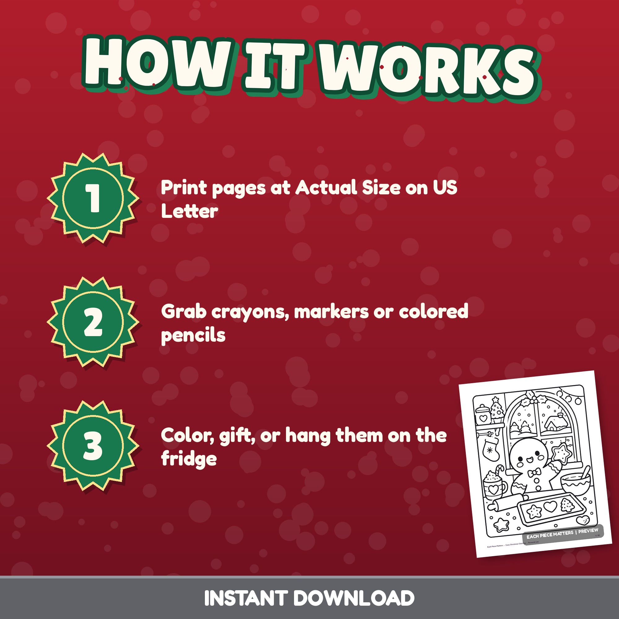 Screenshot 7 for Christmas Coloring Pages, 40 Cozy Storybook Winter Scenes, Printable PDF for Kids