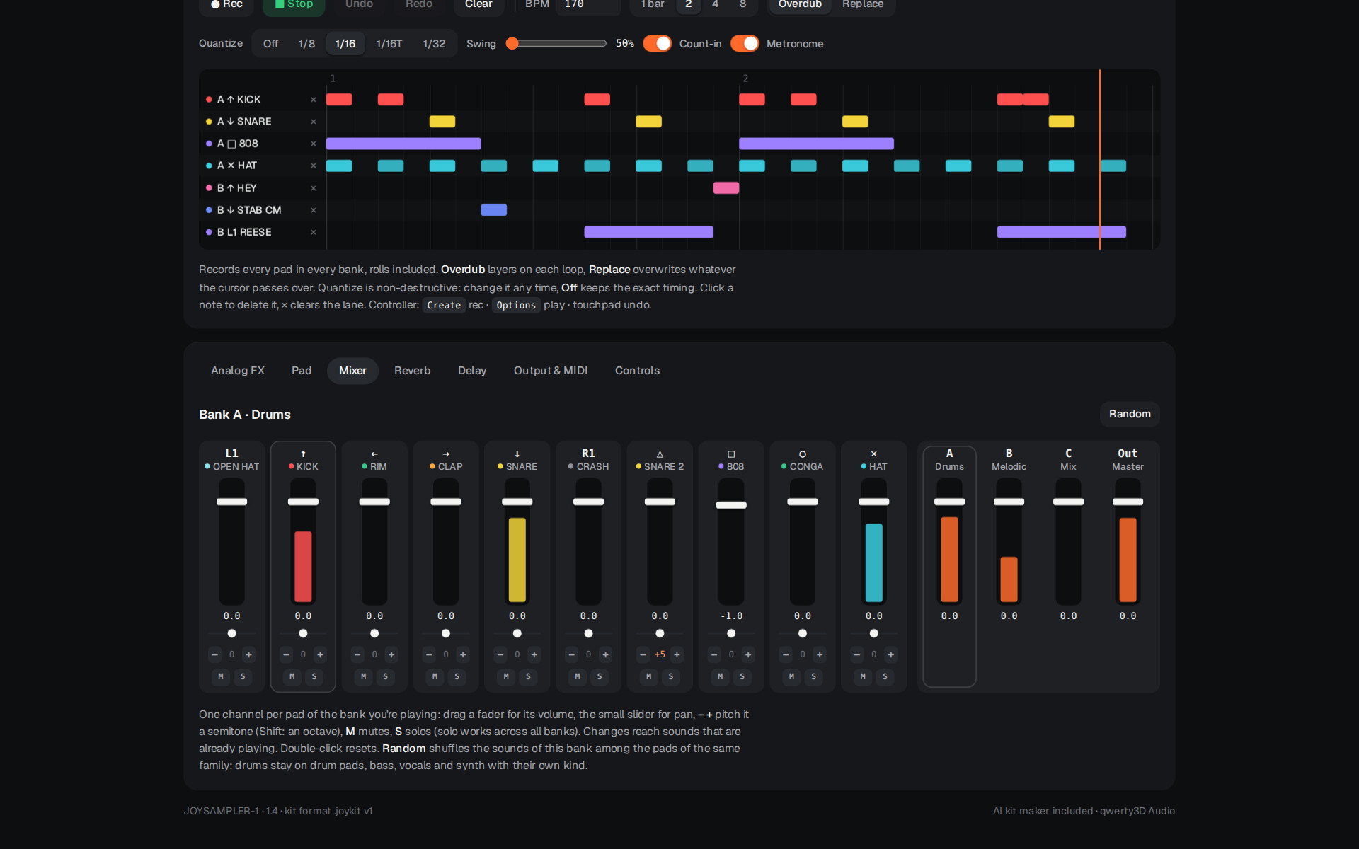 Screenshot 4 for JOYSAMPLER-1 — gamepad sampler with AI kit maker