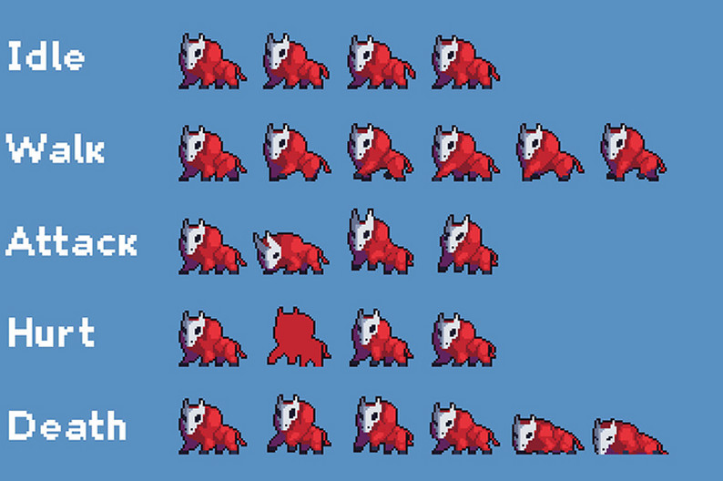Hell Monster Pixel Art Game Sprites by Free Game Assets (GUI, Sprite ...