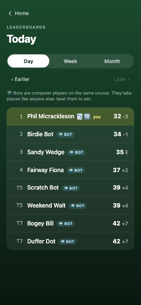 Screenshot 5 for Daily9 - Daily Golf Challenge