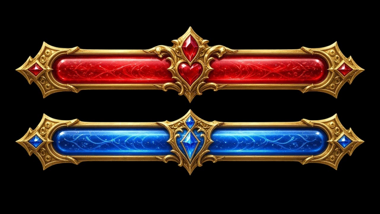 Role Play Icon Transparent Fantasy RPG UI & HUD Kit by aryansingh01