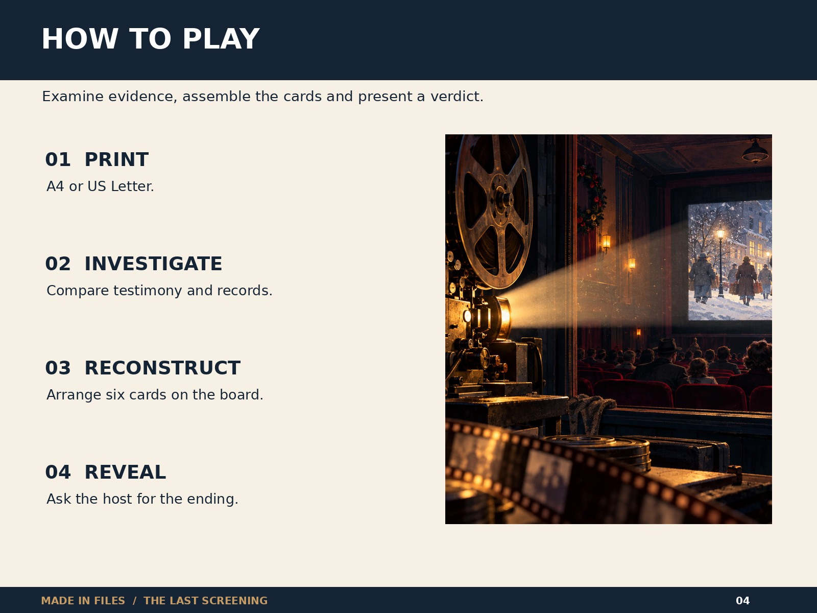 Screenshot 5 for The Last Screening — Printable Winter Cinema Mystery