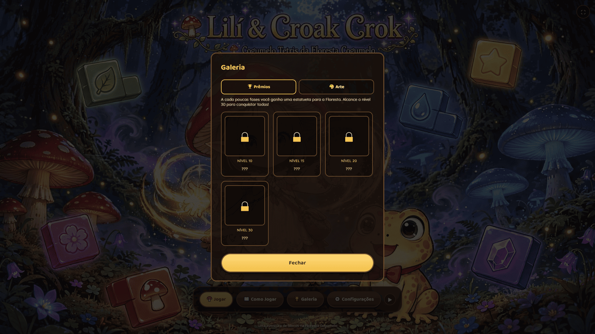 Screenshot 2 for Lili & Croak Crok - Cogumelo Tetris da Floresta Cogumelo