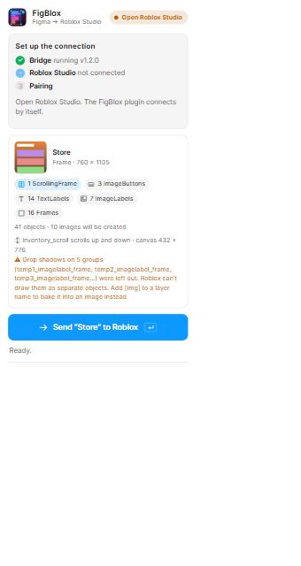 Screenshot 2 for FigBlox: Figma and Photopea to Roblox Studio