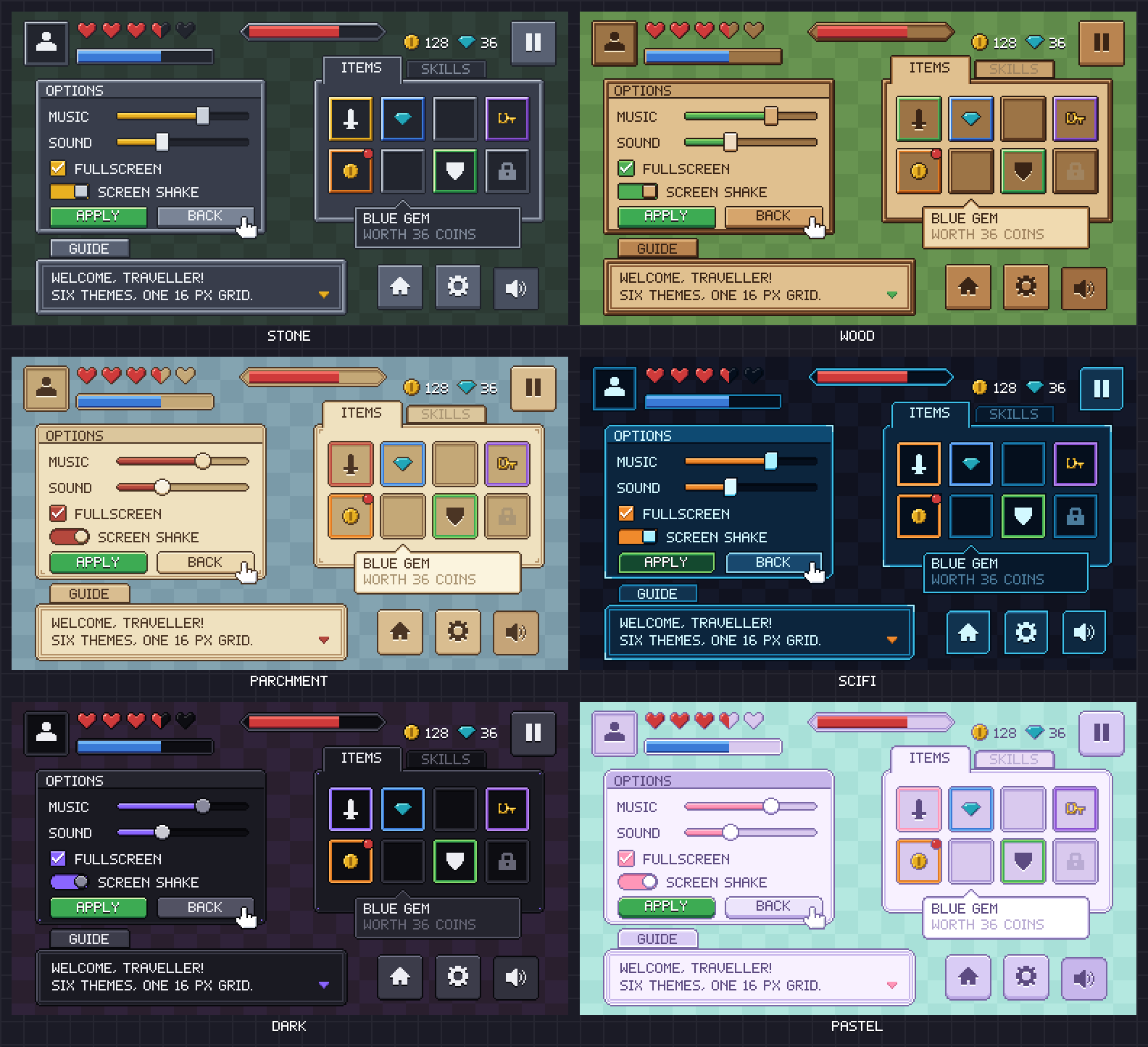 UI Kit pixel art preview 2