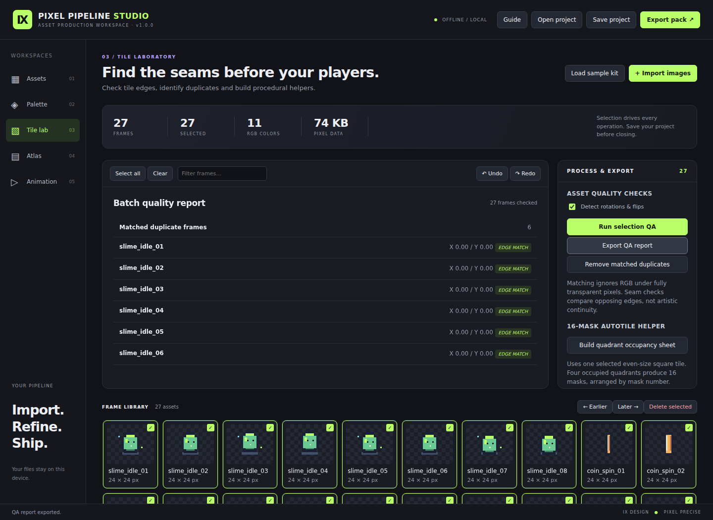 Screenshot 4 for IX Pixel Pipeline Studio