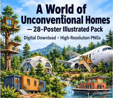 Screenshot 7 for A World of Unconventional Homes — The Complete 28‑Poster Illustrated Pack