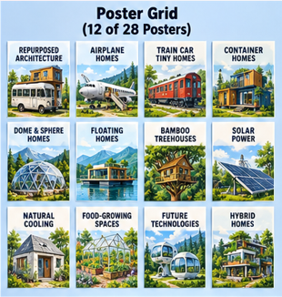 Screenshot 3 for A World of Unconventional Homes — The Complete 28‑Poster Illustrated Pack