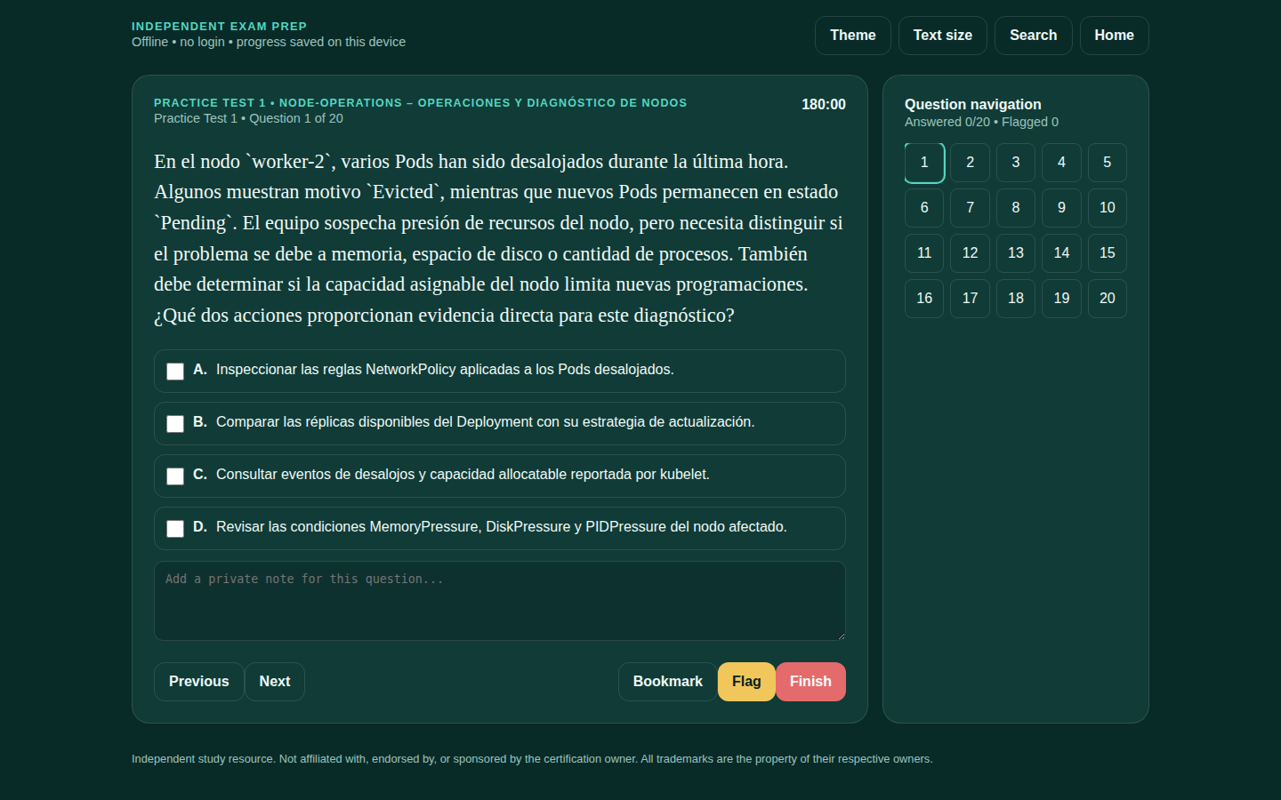 Screenshot 3 for Certified Kubernetes Administrator (CKA) - Simulador de Examen (Español / Spanish)