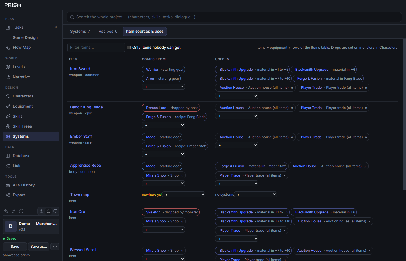 Screenshot 5 for Prism — RPG Design Tool