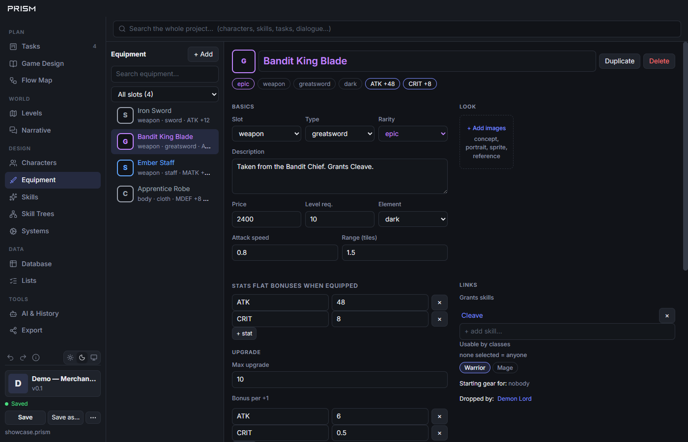 Screenshot 12 for Prism — RPG Design Tool