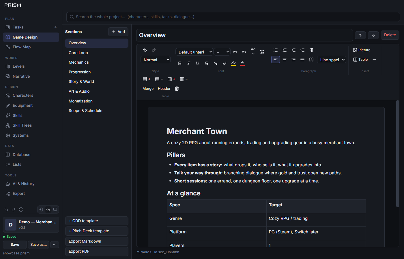 Screenshot 2 for Prism — RPG Design Tool
