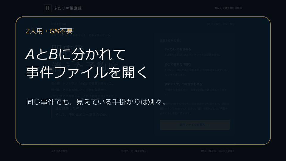 Screenshot 3 for ふたりの捜査録｜2人協力推理ゲーム