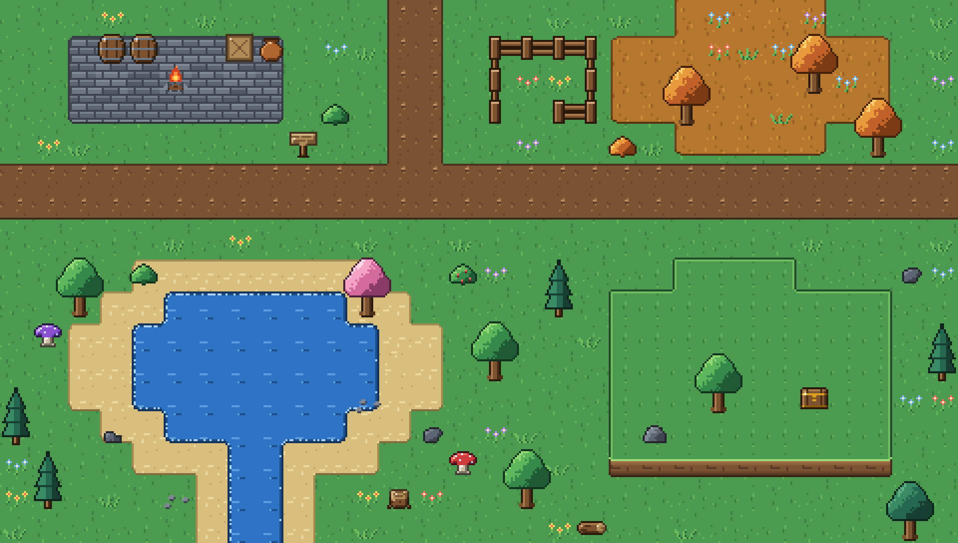 Top-Down Tileset pixel art preview 4