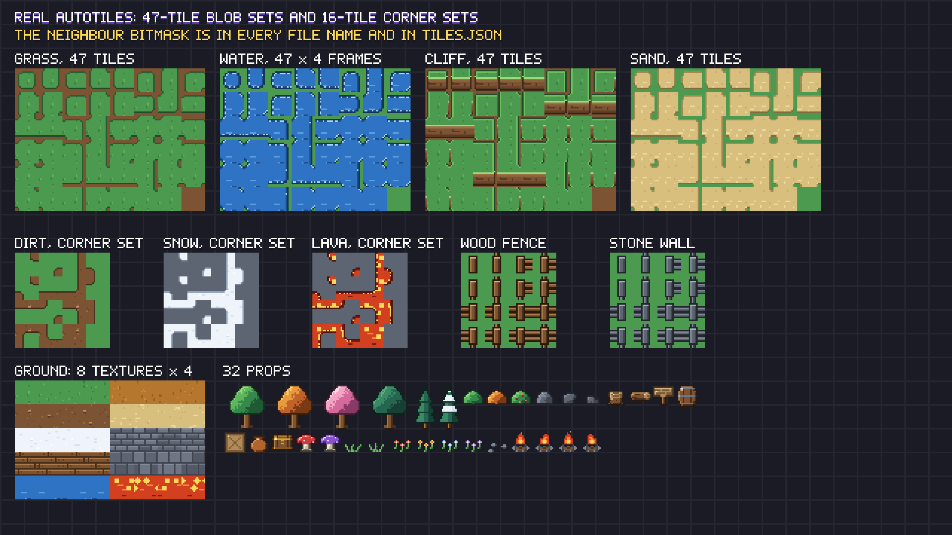 Top-Down Tileset pixel art preview 3