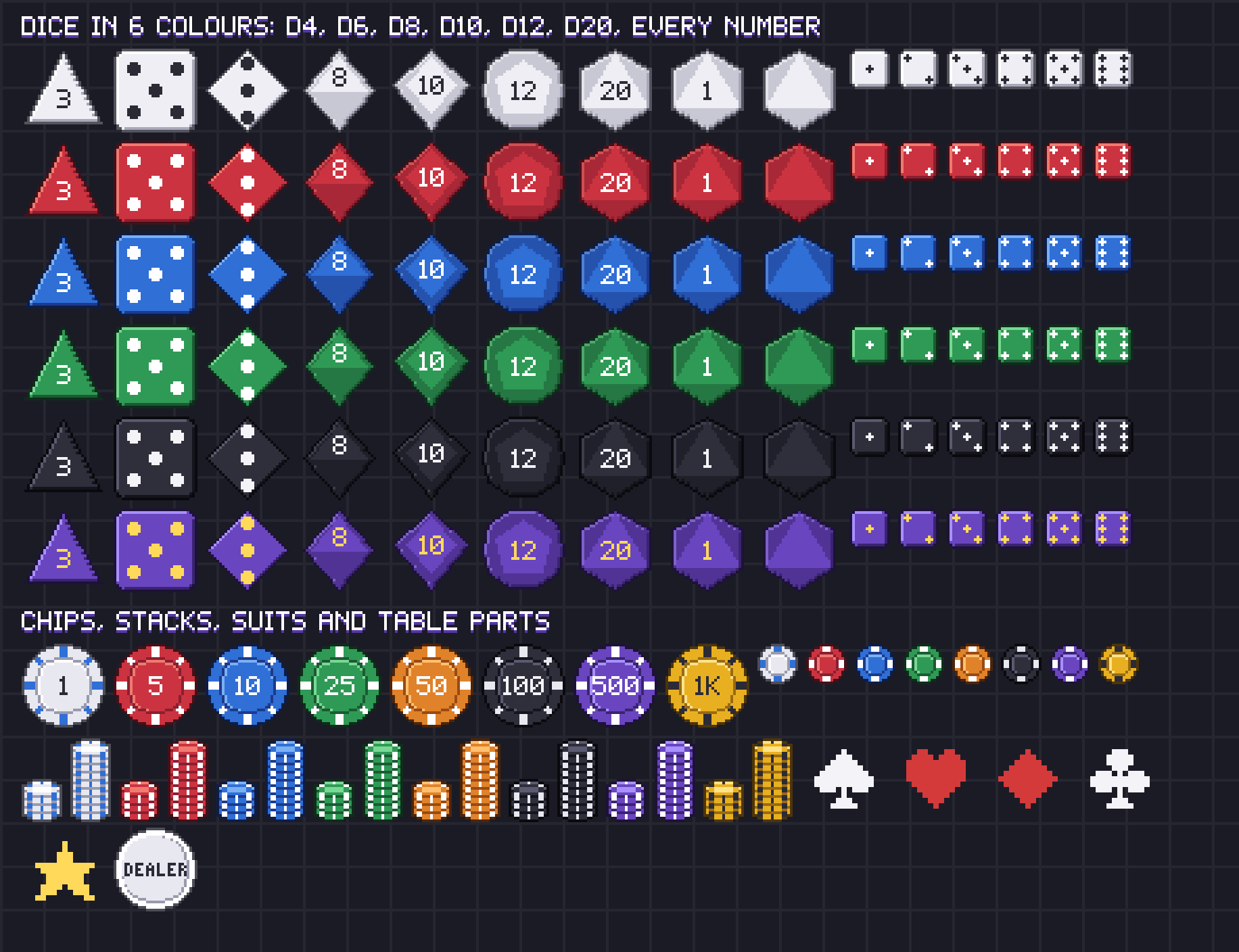 Cards & Dice pixel art preview 4
