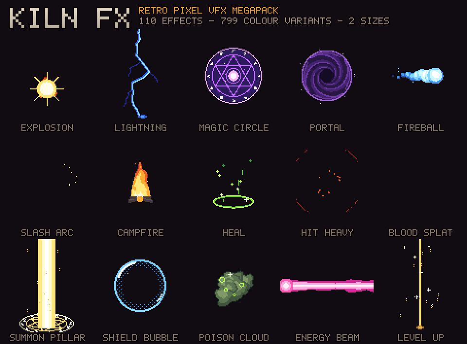 KILN FX – Retro Pixel VFX Megapack
