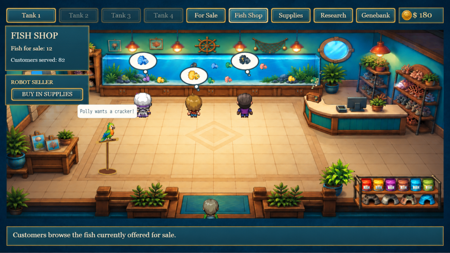 Screenshot 2 for Fins & Fortune - A Cozy Aquarium Tycoon