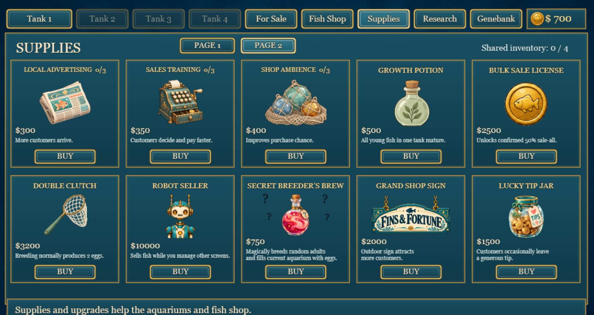 Screenshot 5 for Fins & Fortune - A Cozy Aquarium Tycoon