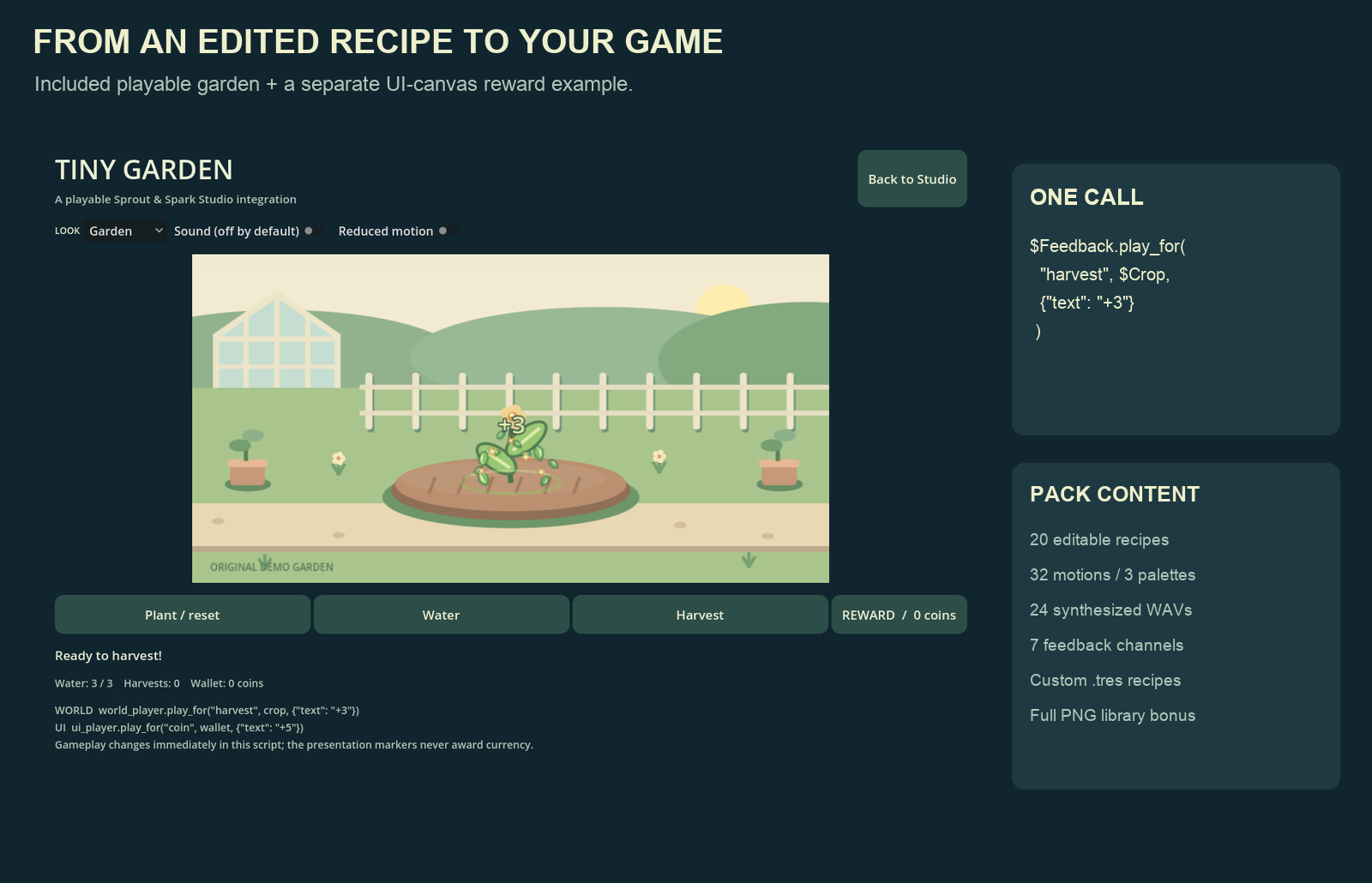 Screenshot 5 for Sprout & Spark Studio — Cozy Feedback Toolkit for Godot